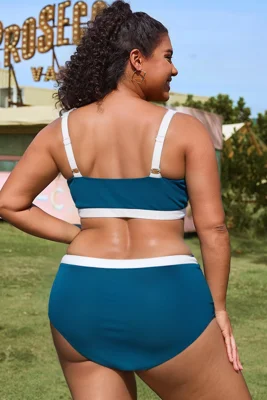 Plus Size Blue & White...