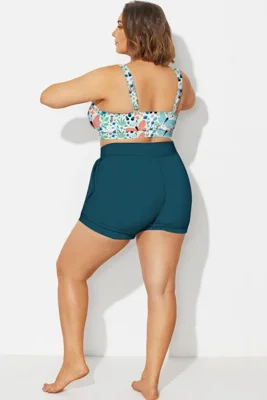 Plus Size Cyan Blue Mid...