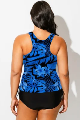 Plus Size Blue Floral...