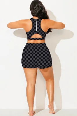 Plus Size Black Squares Mid...