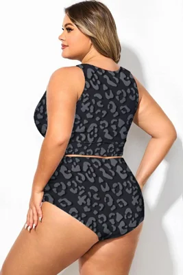 Grey Leopard Print Twist...