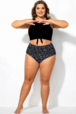 Grey Leopard High Waist...