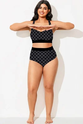 Colorblock Check Pleated...