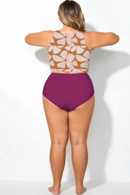 Plus Size Rose Red Pleated...