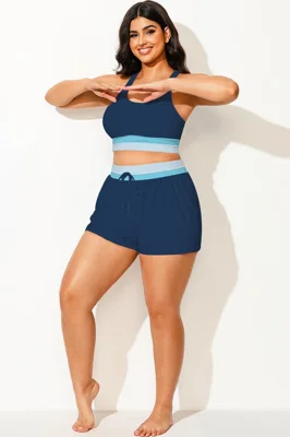 Plus Size Ocean Blue Mid...