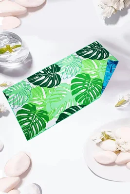Leaf Print Oversized Absorbent Sand Beach Towel