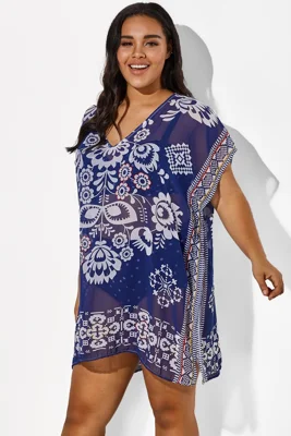 Navy Blue Fashion Floral...