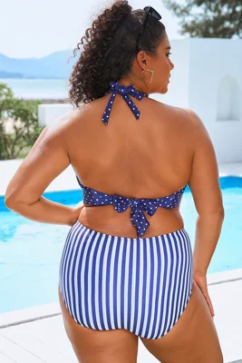 Blue Polka Dots Printed...