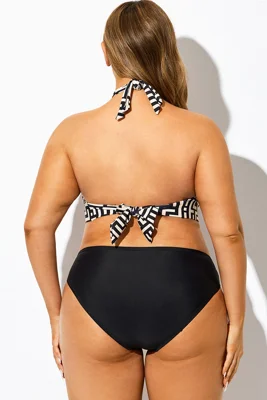 V-Neck Random Print Halter...