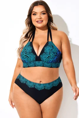 Blue Ombre Lace Print...