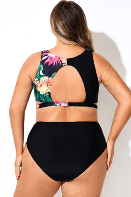 Floral Print Splice Wrap...