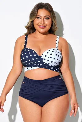 White & Blue Polka Dots...