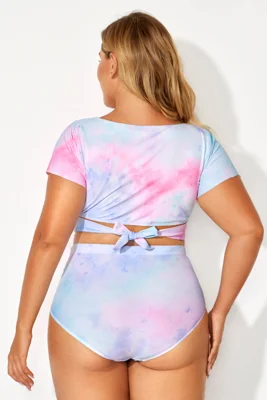 Tie Dye Printed V-neck...