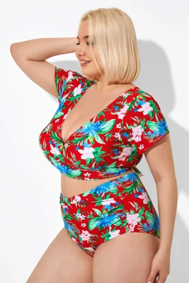 Flower Printed V-neck...