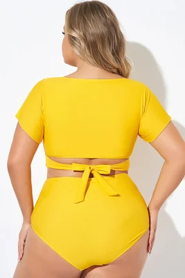 Yellow Ruched Sleeves...