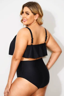 Black Sexy Scoop Neck High...