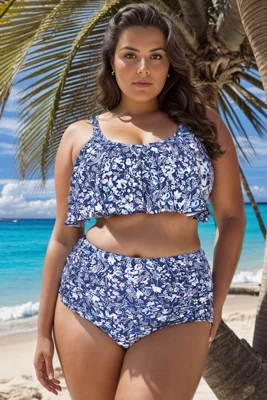 White Floral Scoop Neck...