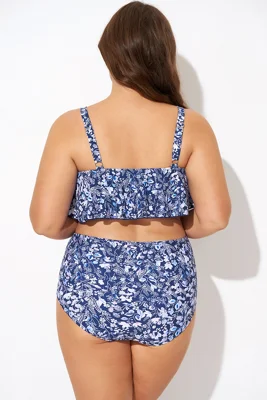 White Floral Scoop Neck...