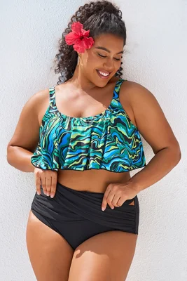 Black Abstract Print Scoop...