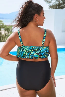 Black Abstract Print Scoop...