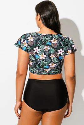 Tropical Print Retro Women...