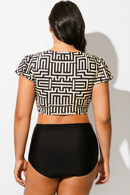 Geometric Print Retro Women...