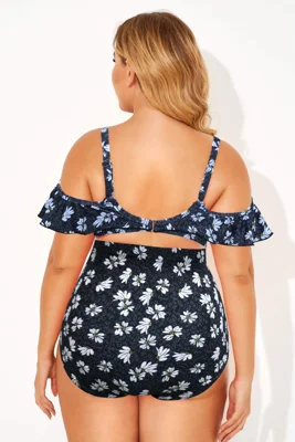 Black Floral Ruffled...