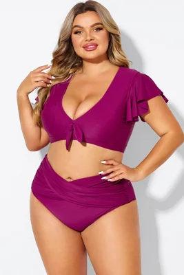 Purple Flutter Sleeve...