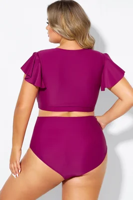 Purple Flutter Sleeve...