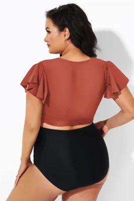 Orange Flutter Sleeve Tie...