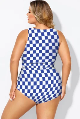 Blue & White Check Knotted...