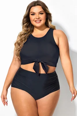 Plus Size Solid Black...