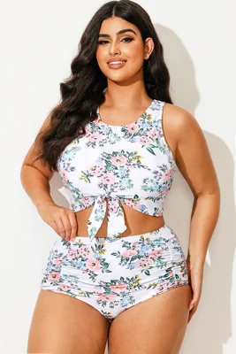 Plus Size Floral Print...