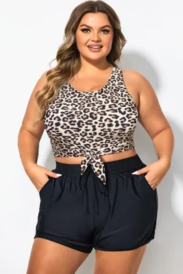 Plus Size Leopard Print...