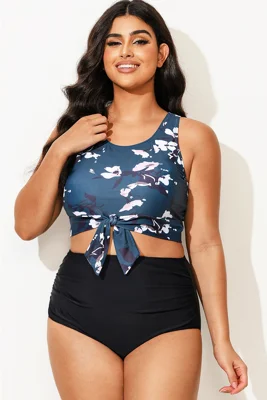 Green Floral Print Knotted...