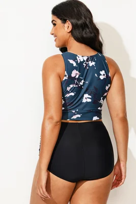 Green Floral Print Knotted...