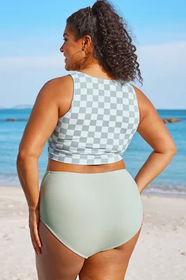 Plus Size White Check...