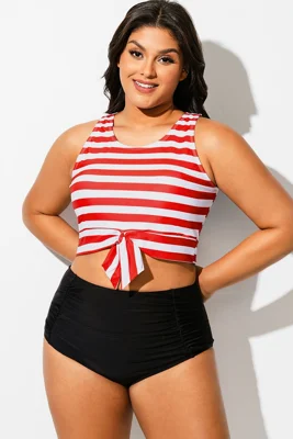 Red & White Striped Knotted...