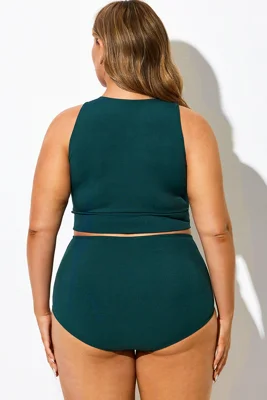 Solid Green Knotted Crop...