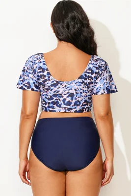 Floral Print V-Neck Flutter...