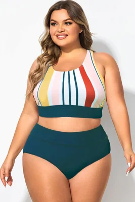 Plus Size Multi Colorblock...
