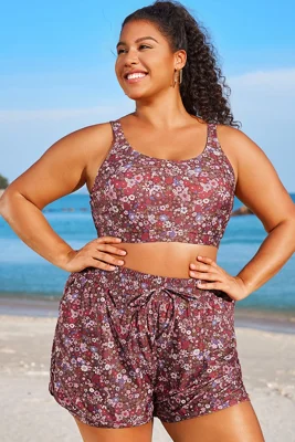 Plus Size Floral Print...