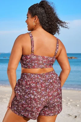 Plus Size Floral Print...