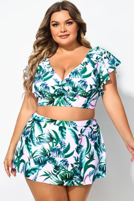 Plus Size Wireless Ruffle...