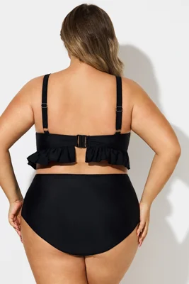 Plus Size Black V-Neck...