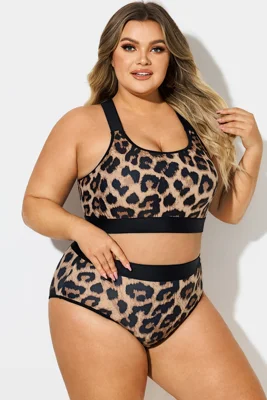 Plus Size Leopard Print...