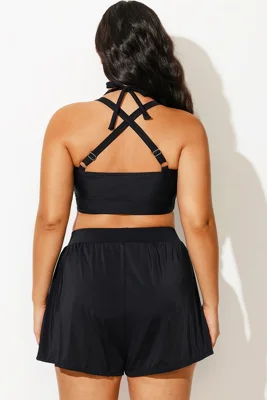 Plus Size Black V-Neck...