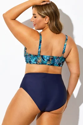 Vibrant Palm Printed V-Neck...