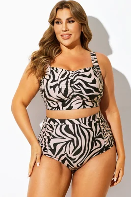 Natural Print Ruched Heart...