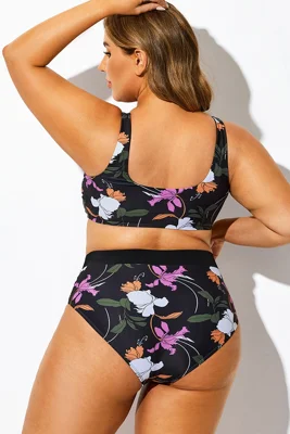 Plus Size V-Neck Floral...